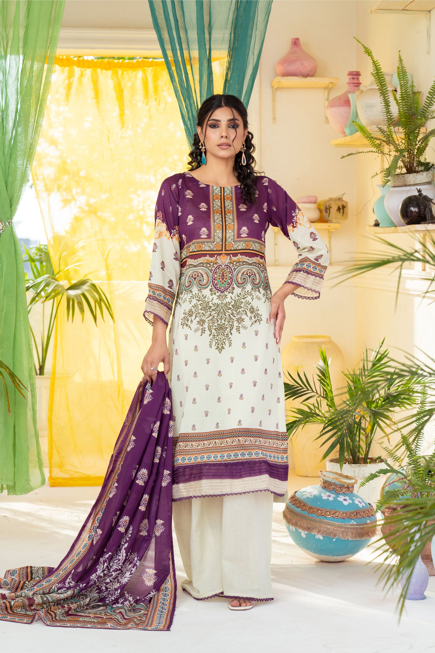 Unstitched 3-piece Lawn Printed