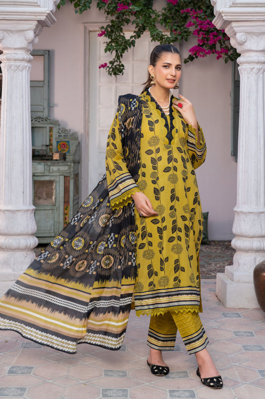 Unstitched 3-piece Lawn Printed