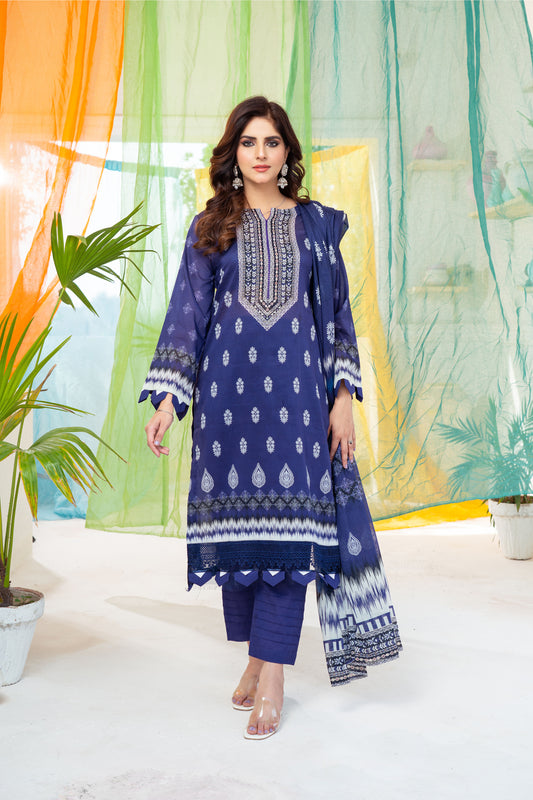 Unstitched 3-piece Lawn Printed