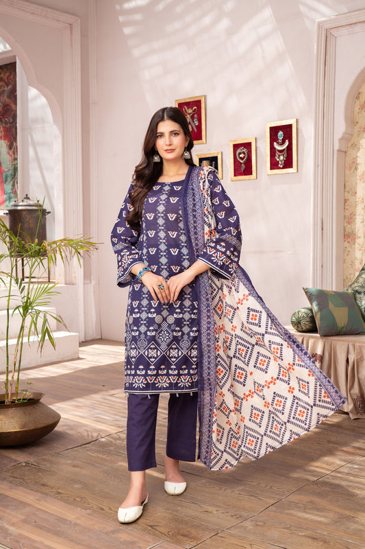 3-Piece Printed Lawn Suit