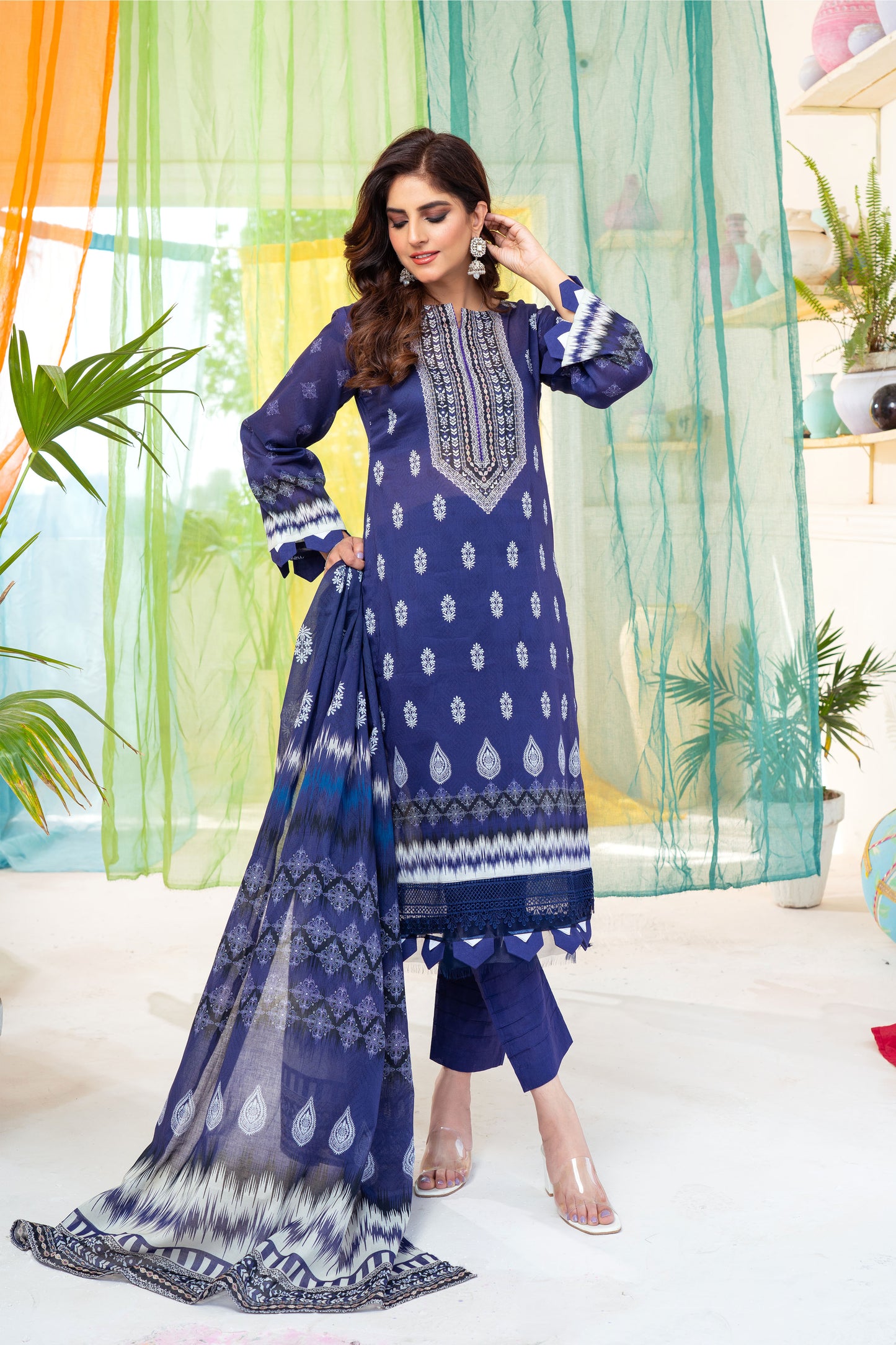 Unstitched 3-piece Lawn Printed