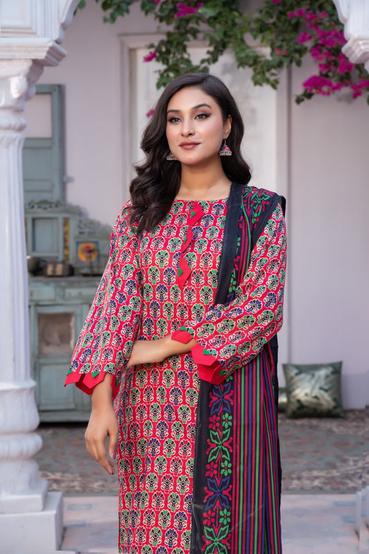 Unstitched 3-piece Lawn Printed