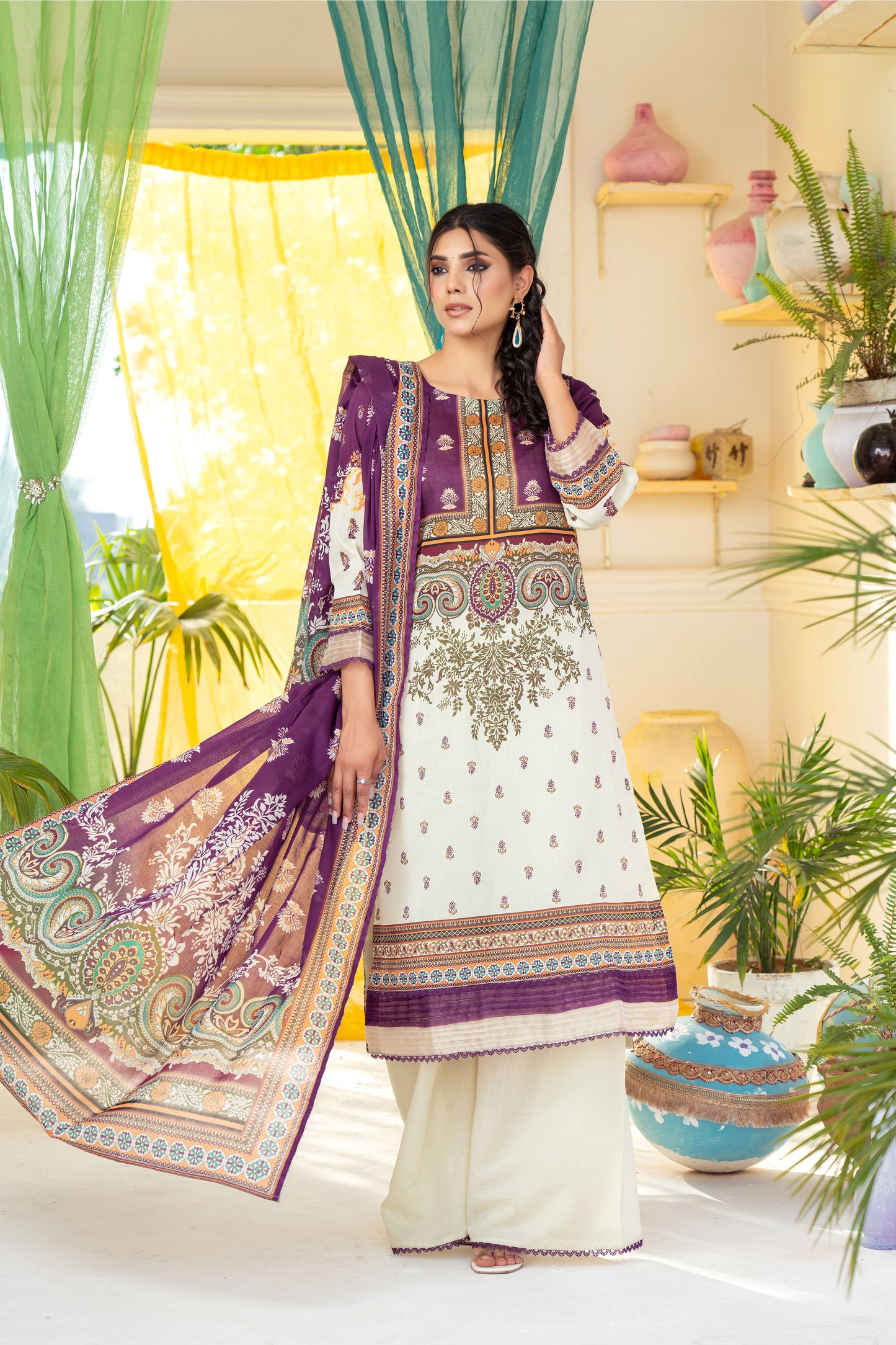 Unstitched 3-piece Lawn Printed