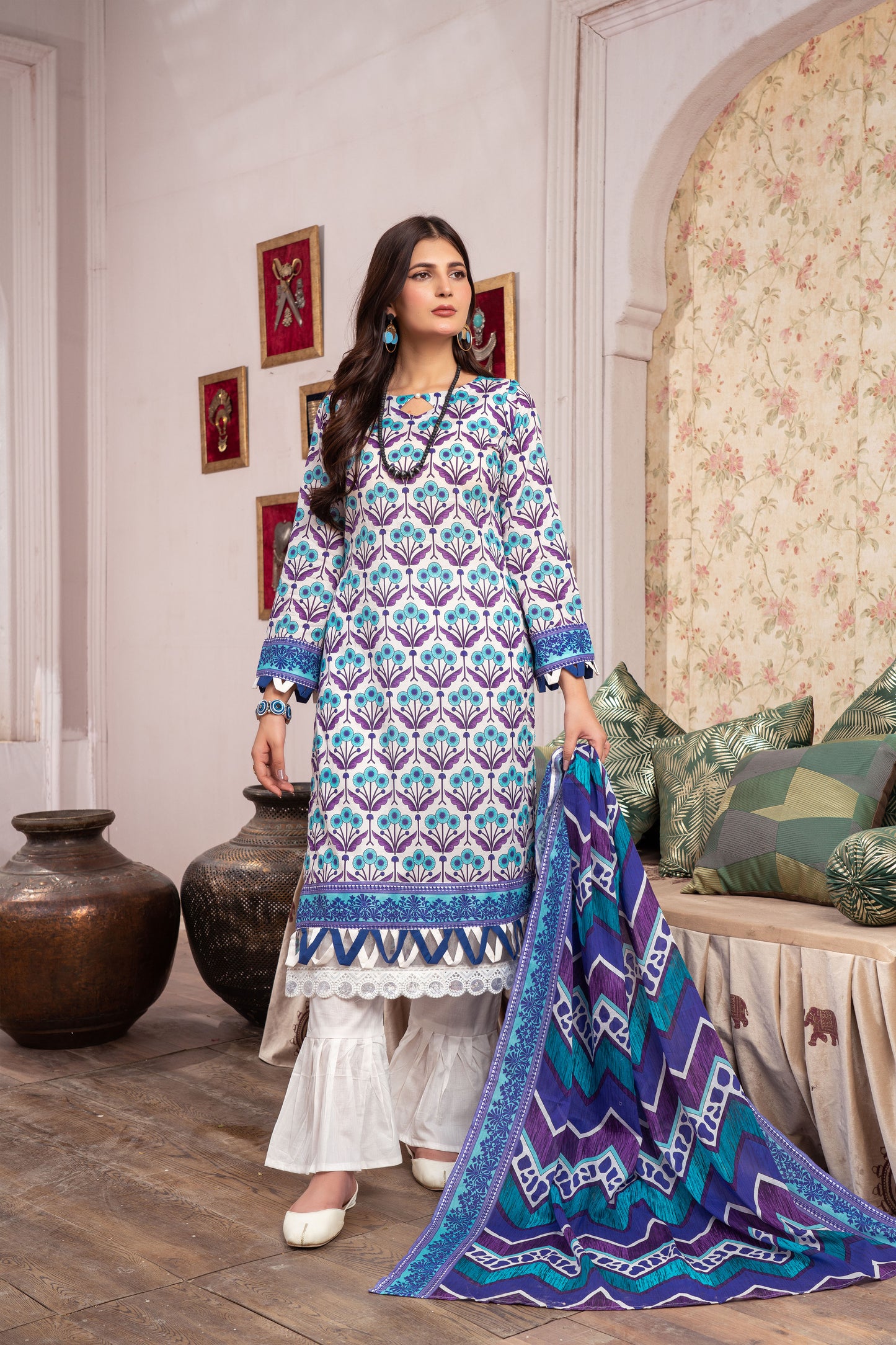 Unstitched 3-piece Lawn Printed