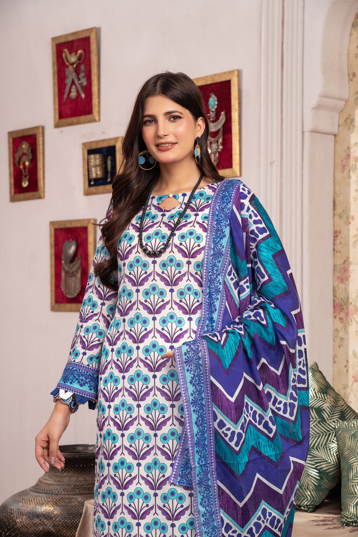 Unstitched 3-piece Lawn Printed