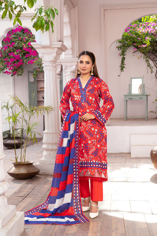 Unstitched 3-piece Lawn Printed