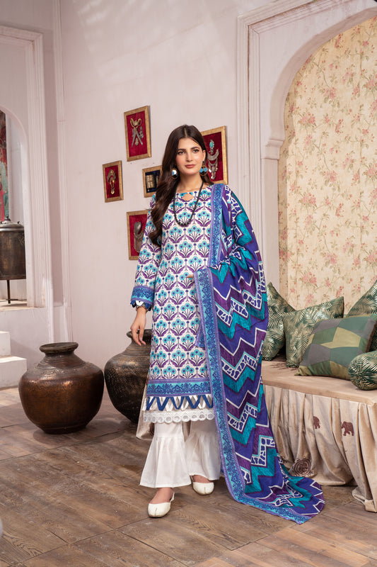 Unstitched 3-piece Lawn Printed